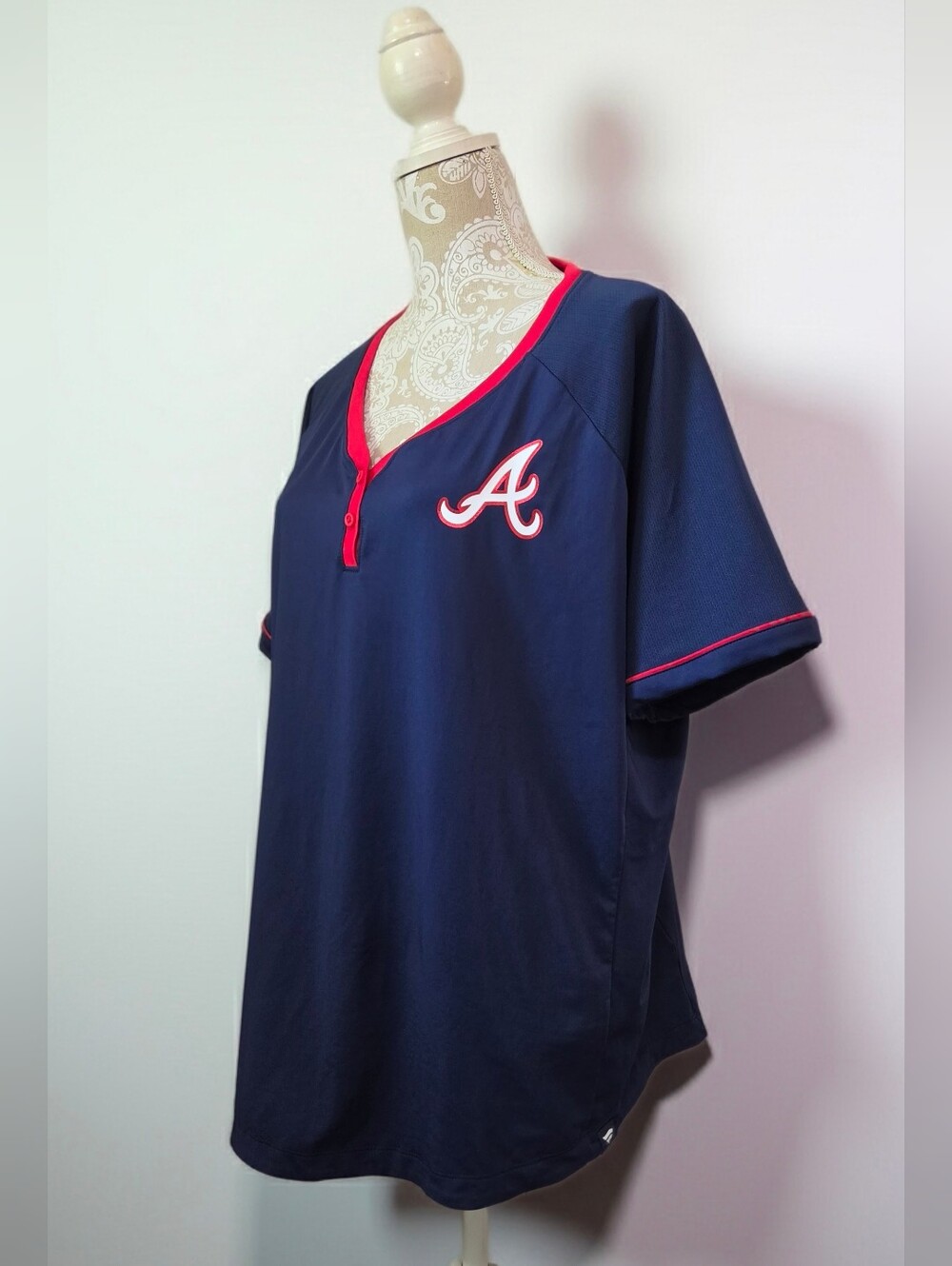 Atlanta Braves Fanatics Diva Star Raglan V-Neck T-shirt Size 2XL